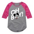 thumbnail image 1 of Disney - Mickey & Friends - Oh Boy - Glitch - Toddler And Youth Girls Raglan Graphic T-Shirt, 1 of 4