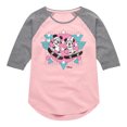 thumbnail image 1 of Disney - Mickey & Friends - Retro Skaters Mickey & Minnie - Toddler And Youth Girls Raglan Graphic T-Shirt, 1 of 4
