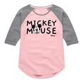 thumbnail image 1 of Disney - Mickey & Friends - Simple Original Mickey - Toddler And Youth Girls Raglan Graphic T-Shirt, 1 of 4