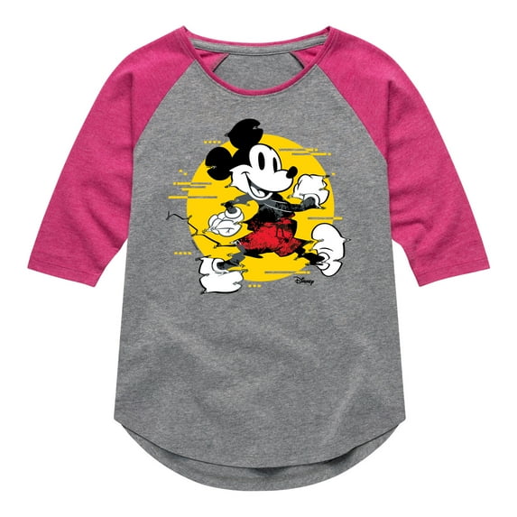 Disney - Mickey & Friends - Spotlight on Mickey - Toddler And Youth Girls Raglan Graphic T-Shirt