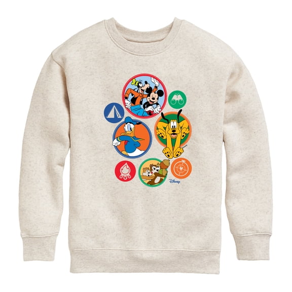 Disney - Mickey Patches - Toddler & Youth Crewneck Fleece Sweatshirt