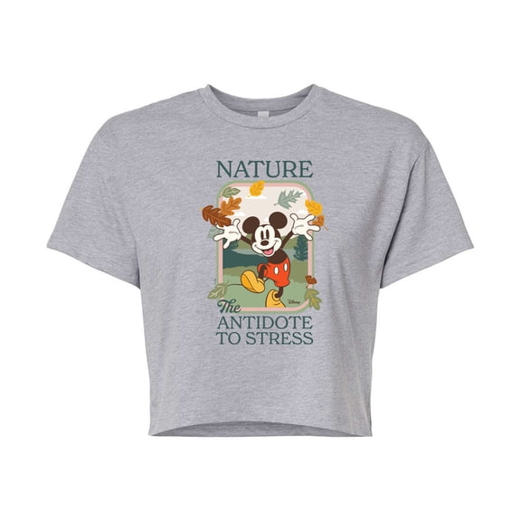 Disney - Nature The Antidote To Stress - Juniors Cropped Cotton Blend T-Shirt