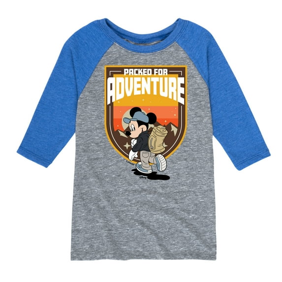 Disney Standard - Packed For Adventure - Toddler & Youth Raglan Graphic T-Shirt