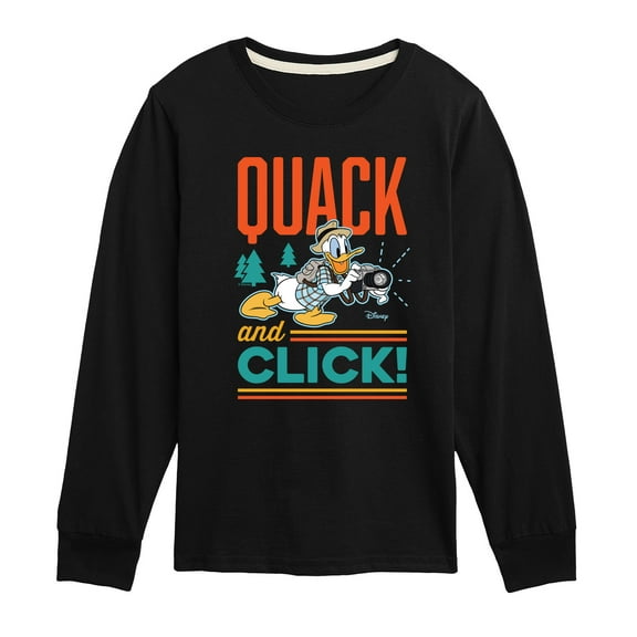 Disney Standard - Quack And Click - Toddler & Youth Long Sleeve Graphic T-Shirt
