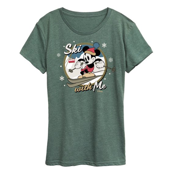Disney Standard - Ski With Me - Women's Short Sleeve Graphic T-Shirt