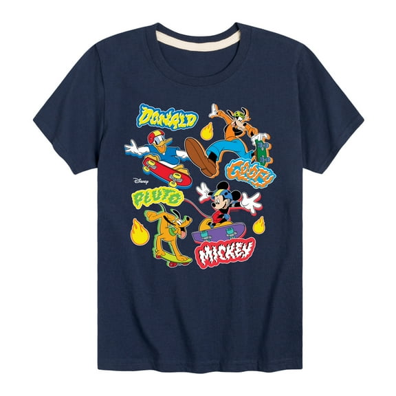 Disney - Standard Sports - Donald, Goofy, Pluto, Mickey S8KR Crew - Youth Short Sleeve Graphic T-Shirt
