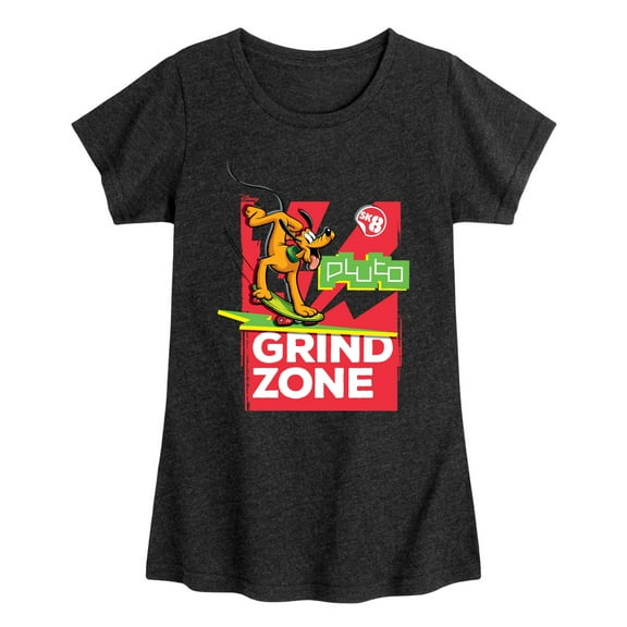 Disney - Standard Sports - Grind Zone with Pluto - Toddler & Youth Girls Short Sleeve Graphic T-Shirt