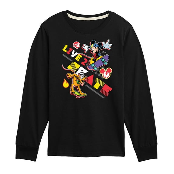 Disney - Standard Sports - Live 2 Skate - Youth Long Sleeve Graphic T-Shirt