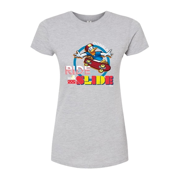 Disney - Standard Sports - Ride & Slide with Donald - Juniors Fitted Graphic T-Shirt