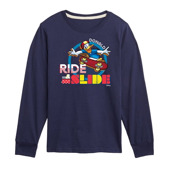 Disney - Standard Sports - Ride & Slide with Donald - Youth Long Sleeve Graphic T-Shirt