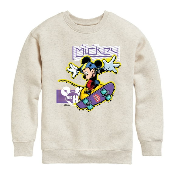 Disney - Standard Sports - SK8 Mickey - Retro Style - Youth Crewneck Fleece Sweatshirt