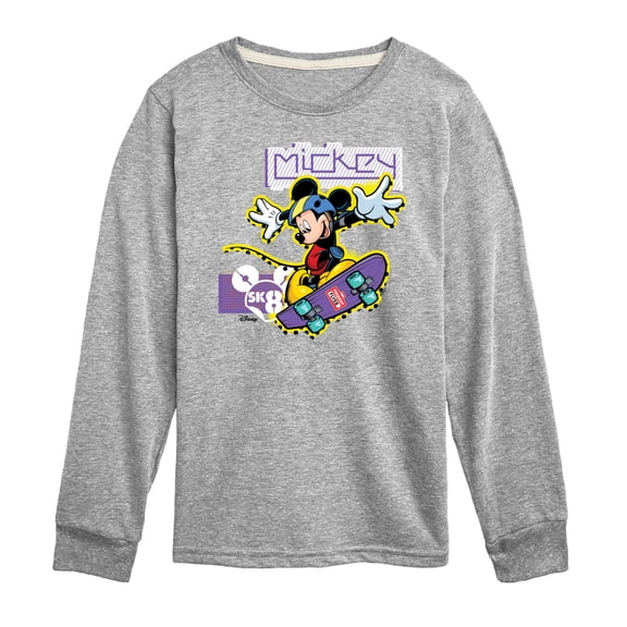 Disney - Standard Sports - SK8 Mickey - Retro Style - Youth Long Sleeve Graphic T-Shirt
