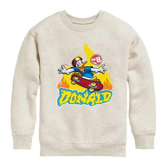 Disney - Standard Sports - SK8 with Donald - Youth Crewneck Fleece Sweatshirt