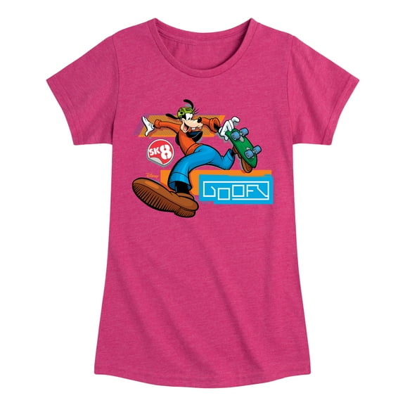 Disney - Standard Sports - SK8 with Goofy - Toddler & Youth Girls Short Sleeve Graphic T-Shirt