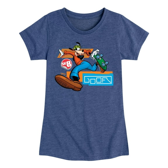 Disney - Standard Sports - SK8 with Goofy - Toddler & Youth Girls Short Sleeve Graphic T-Shirt