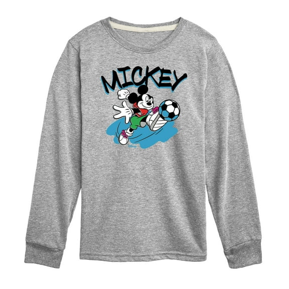 Disney - Standard Sports - Soccer Mickey - Youth Long Sleeve Graphic T-Shirt