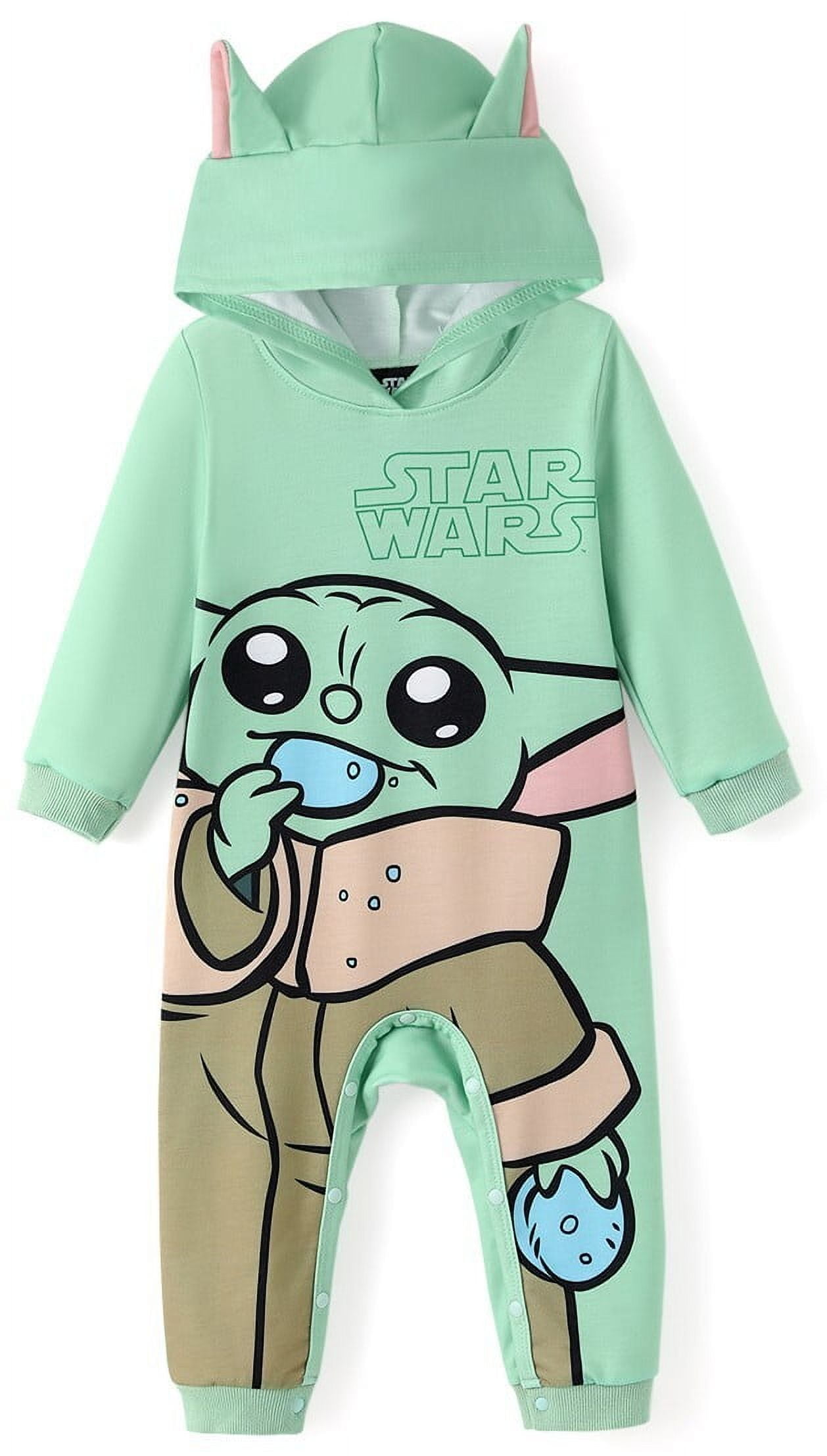 Disney Star Wars Baby Hoodie Romper with 3D Ears Grogu Yoda
