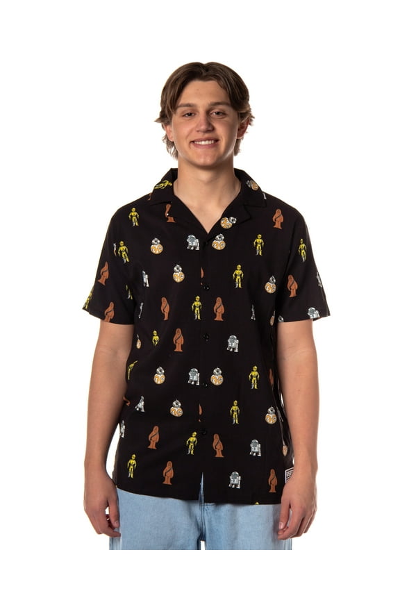 Disney Star Wars Men's Greatest in the Galaxy Adult Button Up Camp Shirt