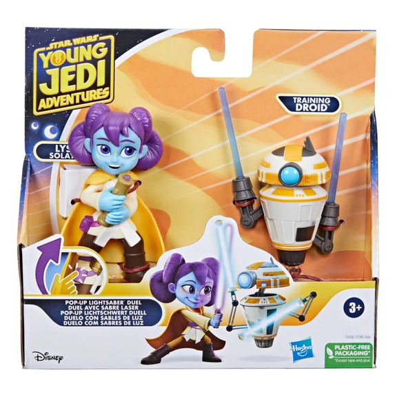 Disney Star Wars Pop Up Lightsaber Duel Lys Solay Training Droid Action Figures