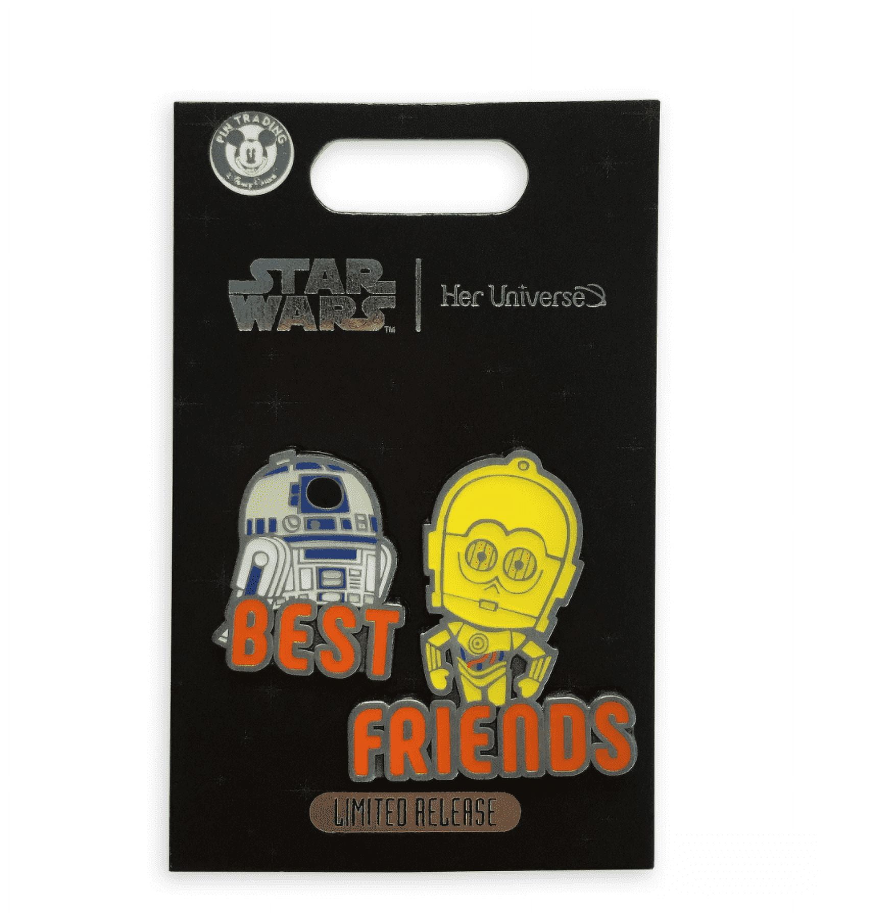 Disney Parks Star Wars Pin Trading Lanyard Chewbaca. R2-D2, 3-CPO Extra  Wide 2