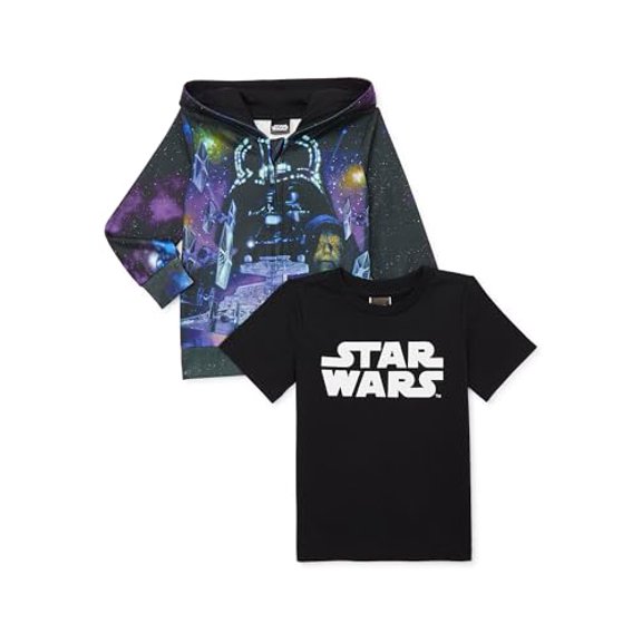 Disney Star Wars Sublimated Zip Up Hoodie and T-Shirt Set, 3T