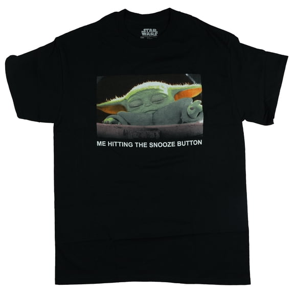 Disney Star Wars T-Shirt Women's Grogu Hitting Snooze Graphic Print Junior's Tee