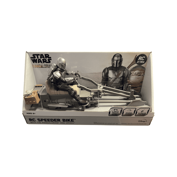 Star Wars RC Speeder Bike With The Mandalorian and Grogu