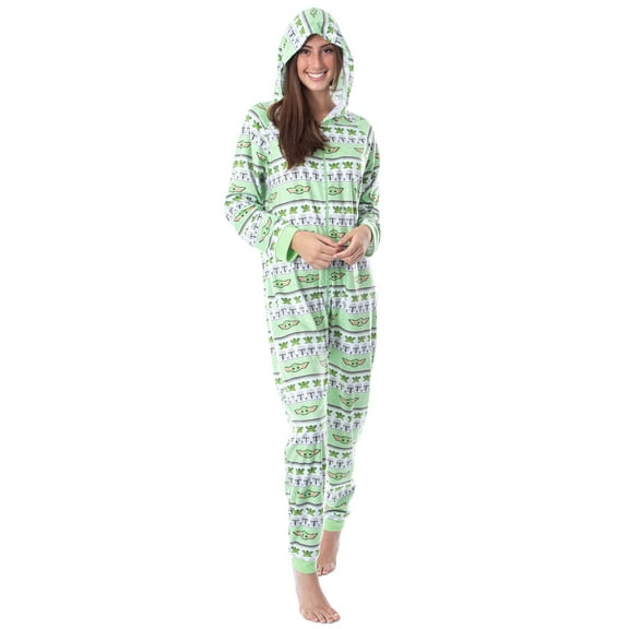 Disney Star Wars' Ugly Sweater Sleep Pajama Jumpsuit Union Suit Hooded PJ
