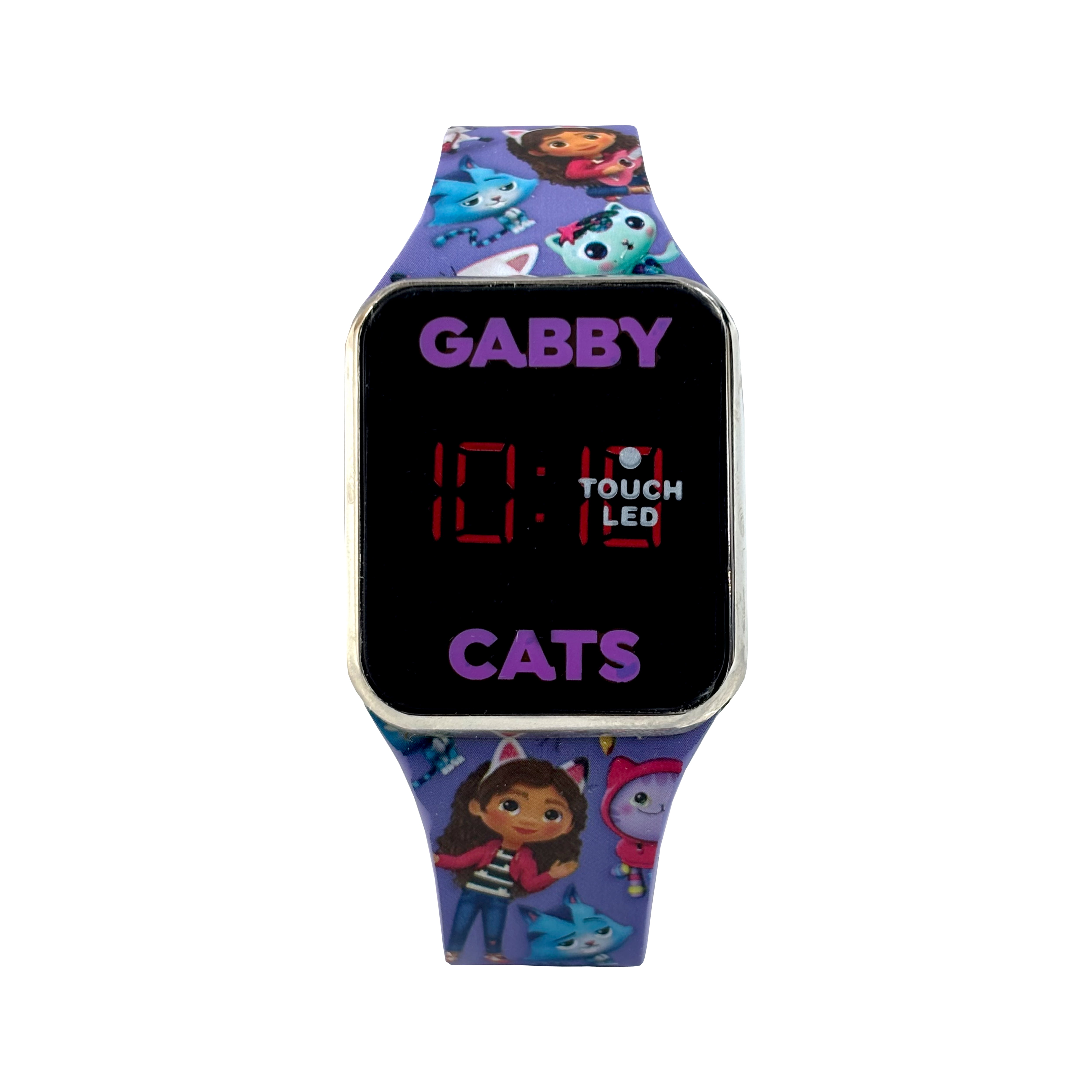Gabby's Dollhouse Girls 3 in 1 Interchageable Slide On Silicone Strap Watch LED Set; GAB4017WM