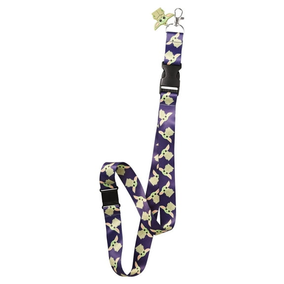 Disney Star Wars Unisex Yoda Purple Detachable Lanyard 10"