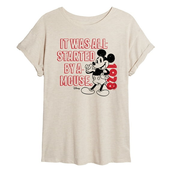 Disney - Started By A Mouse - Juniors Ideal T-Shirt