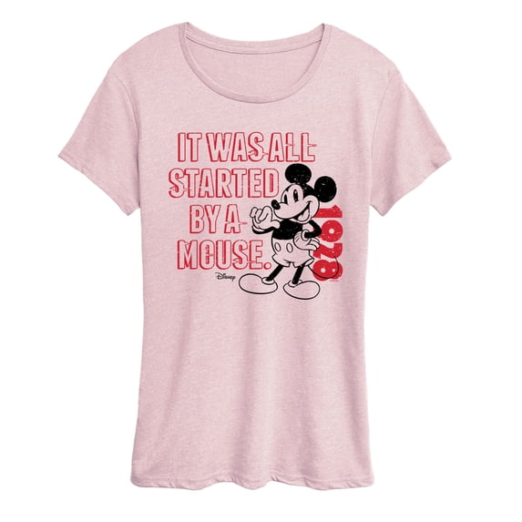 Disney - Started By Mouse Women's Short Sleeve Graphic T-Shirt