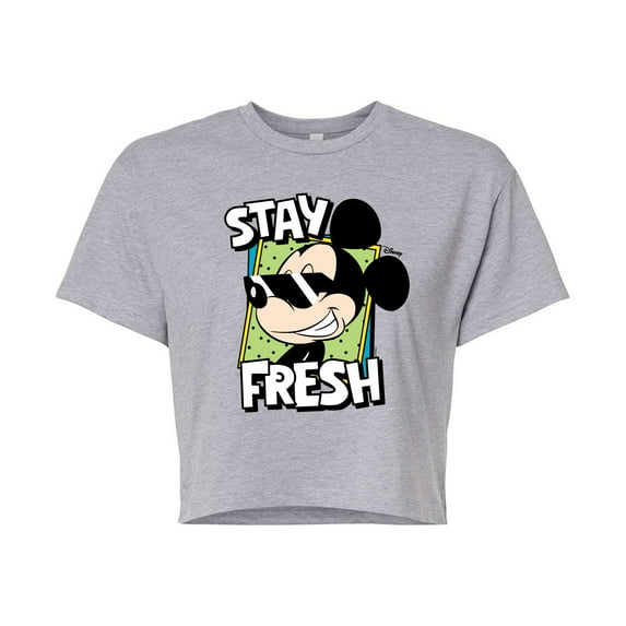 Disney - Stay Fresh - Juniors Cropped Cotton Blend T-Shirt