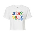 thumbnail image 1 of Disney - Stay Silly  - Juniors Cropped Cotton Blend T-Shirt, 1 of 5