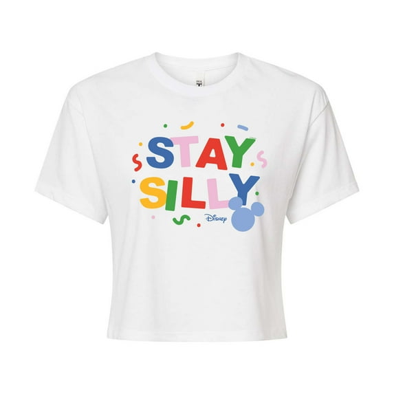 Disney - Stay Silly - Juniors Cropped Cotton Blend T-Shirt