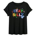 thumbnail image 1 of Disney - Stay Silly  - Juniors Ideal Flowy Muscle T-Shirt, 1 of 5