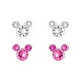 Disney Mickey Mouse Multi Crystal Earrings, Sterling Silver, 2.20in ...