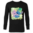 thumbnail image 1 of Disney Stich and Angel Shamrock St. Patrick’s Day - Long Sleeve T-Shirt for Men - Customized-Black, 1 of 5
