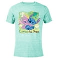 thumbnail image 1 of Disney Stich and Angel Shamrock St. Patrick’s Day - Short Sleeve Blended T-Shirt for Adults - Customized-Ocean Blue, 1 of 5