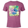 thumbnail image 1 of Disney Stich and Angel Shamrock St. Patrick’s Day - Short Sleeve Blended T-Shirt for Adults - Customized-Purple, 1 of 5