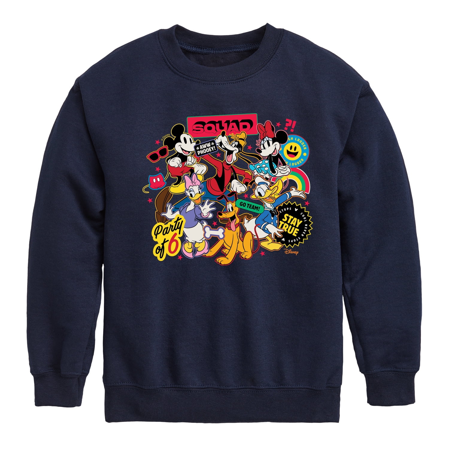 Disney - Sticker Group - Youth Crewneck Fleece Sweatshirt - Walmart.com