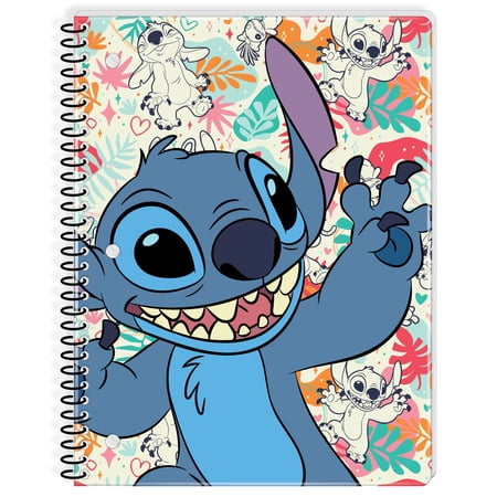 Disney Stitch 1-Subject Spiral Notebook, Wide Ruled, 80 Sheets, Multi-Color