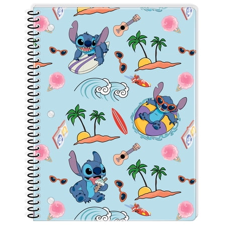Disney Stitch 1-Subject Spiral Notebook, Wide Ruled, 80 Sheets, for Students