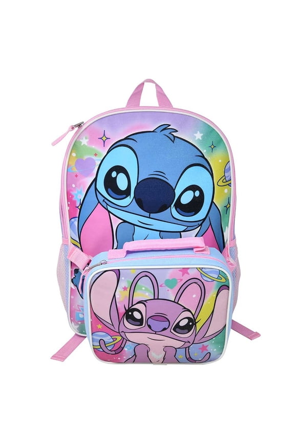 Disney Stitch 16" Backpack with Lunch Bag, stitch & angel