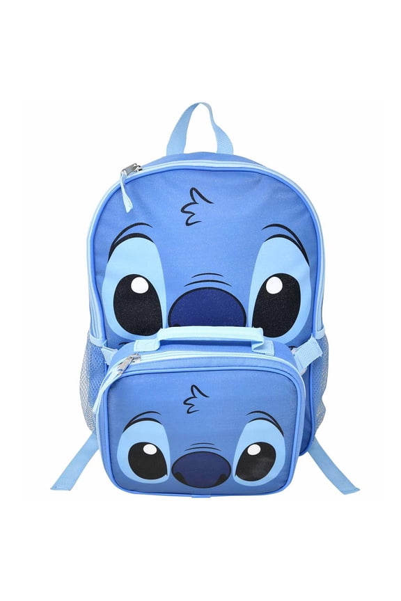 Stitch 16" Shoulder Backpack for School with Rectangular Lunch Bag