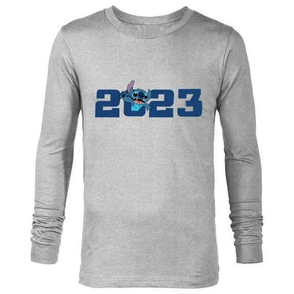 Disney Stitch 2023 Celebration 100th Anniversary New Year - Long Sleeve T-Shirt for Men - Customized-Athletic Heather