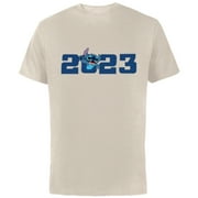 WYRICK AND COMPANY Disney Stitch 2023 Celebration 100th Anniversary New Year - Short Sleeve Cotton T-Shirt for Adults - Customized-Natural