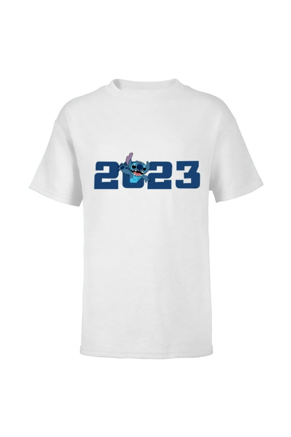 Stitch 2023 Celebration 100th Anniversary New Year - Short Sleeve T-Shirt for Kids - Customized-White