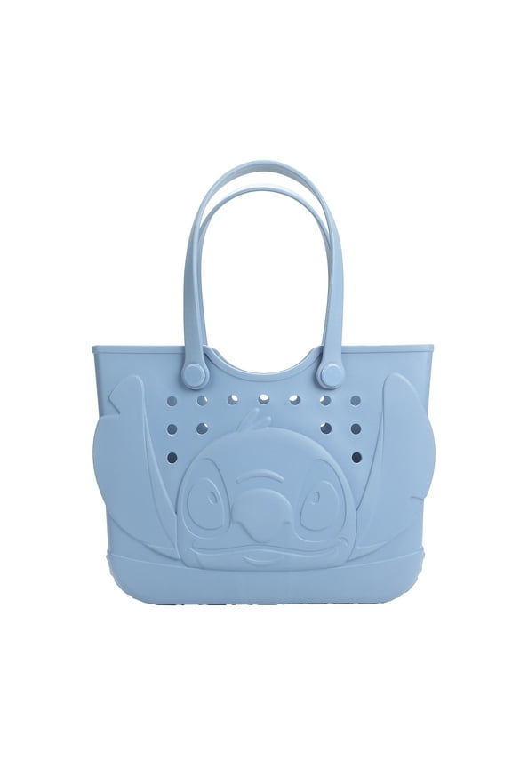 Disney Stitch 3D Character Face Blue 16.5" EVA Molded Gummy Tote