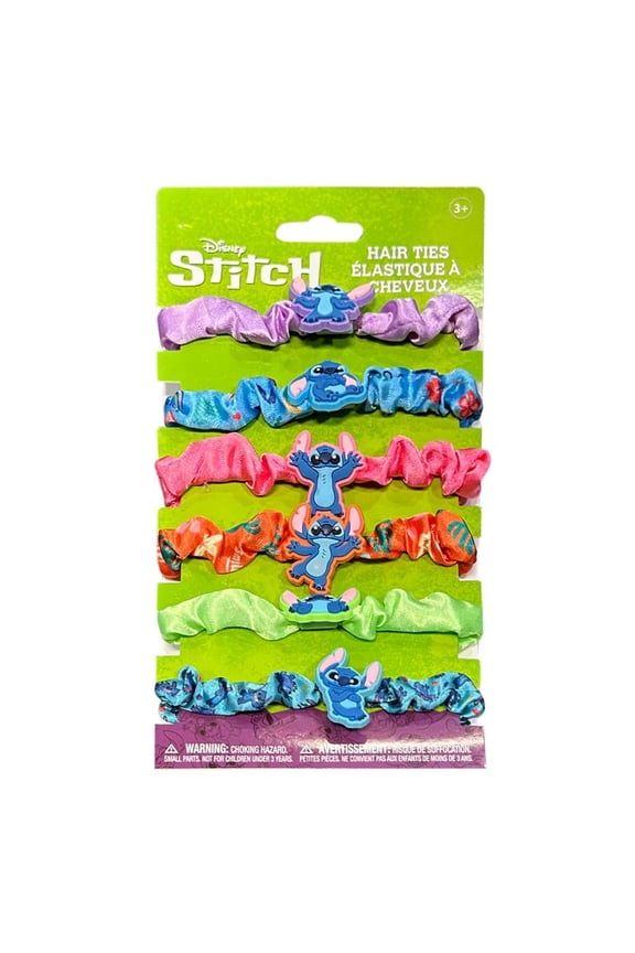 Stitch 6pk Hair Elastics on Card, kid, girls